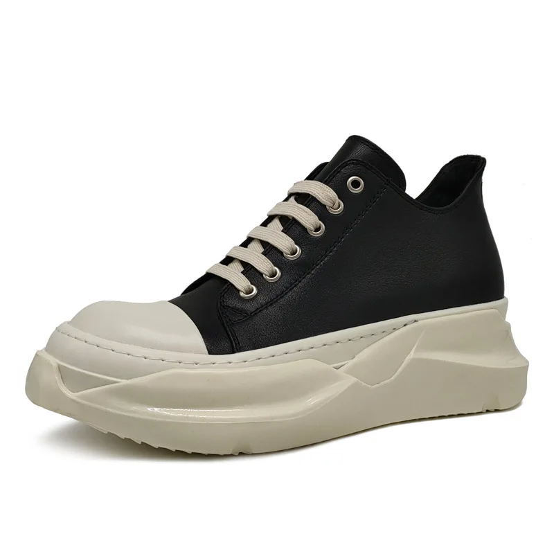 

Luxury Designer Shoes Men Genuine Leather Sneakers Fashion Platform Comfortable Men Casual Shoes Thick Soled Men Flats