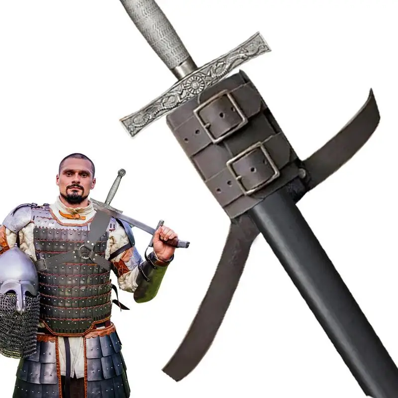 

Кобура для мужчин средневековая, наплечный шпагат на плечо, кожаный футляр для рапиров, кобура с ремнем для лягушек, костюм воина, реквизит для взрослых