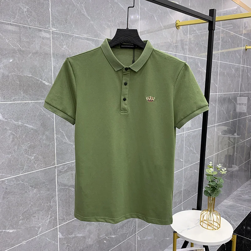 

Luxury 2023 Men New Green Crown Bee Fashion Polo Shirts Shirt Hip Hop Skateboard Cotton Polos Top Tee Asian Size M-4XL #A601