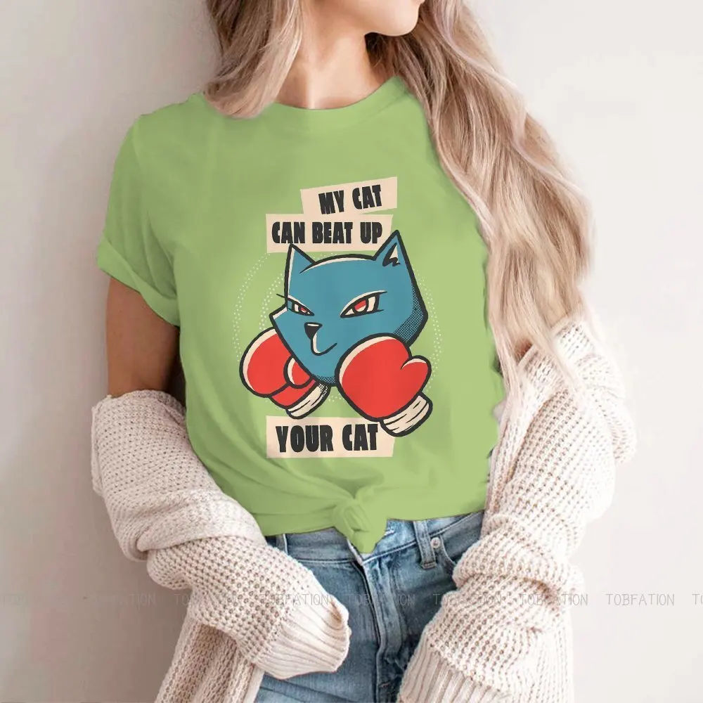 

Боксерская кошка, забавная драка, искусственная кожа для женщин, девушки, избавиться от ваших базовых летних толстовок, футболка, новинка, м...