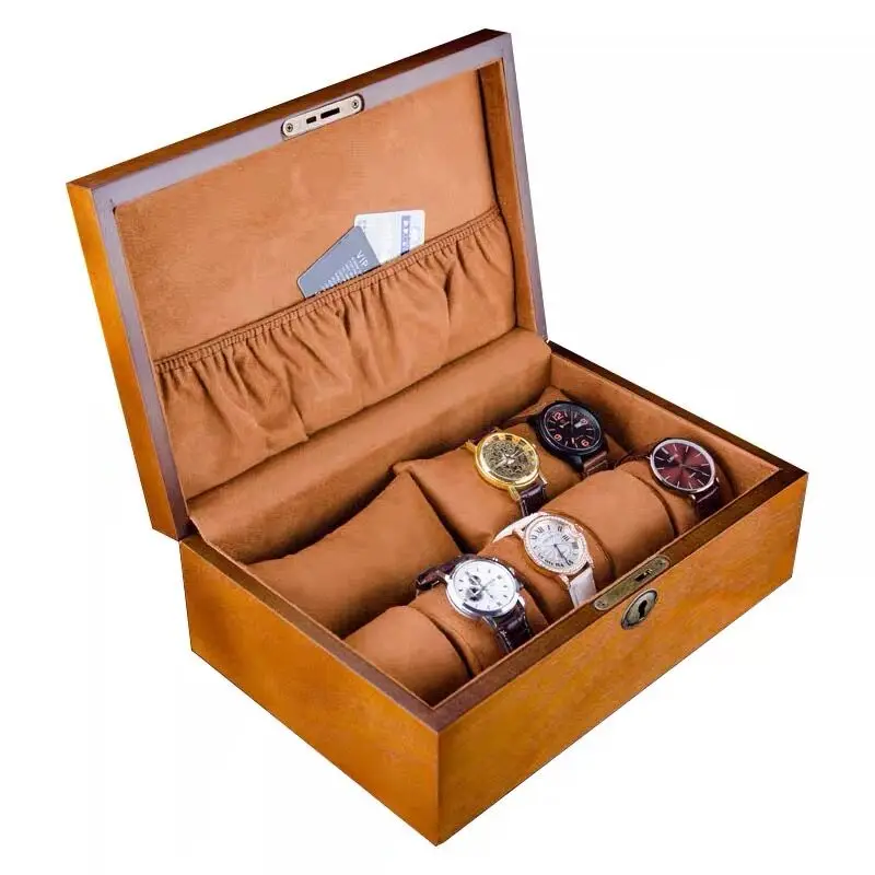 New 10 Slots Watch Organizer Wood Watch Case Storage Box For Men Luxury Solid Watch Holder Gift Boxes