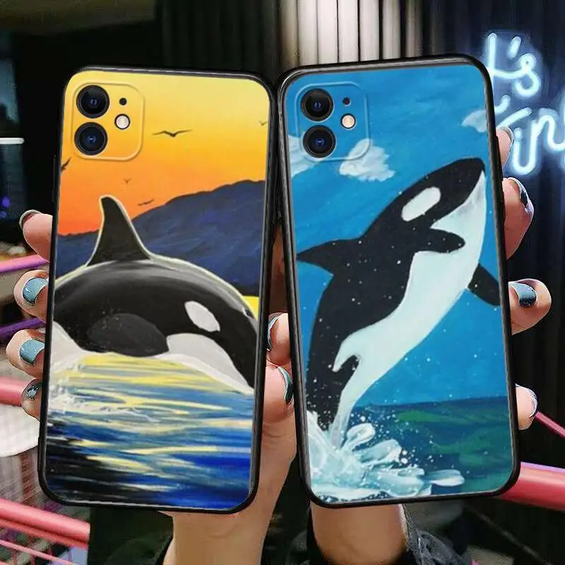 

Watercolor Killer Whale Orca animal Phone Cases For iphone 14 13 Pro Max case 12 11 Pro Max 8 PLUS 7PLUS 6S XR X XS 6 mini se mo