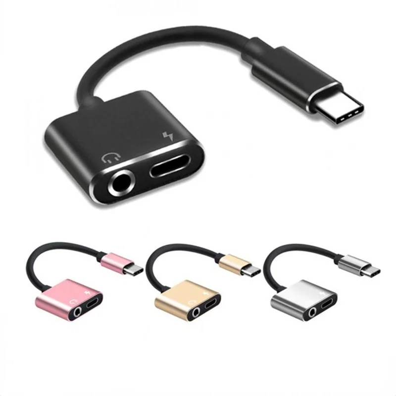 

New Metal Audio Headphone Charging Jack 3 5 Adapter Type C Earphone Converter 3.5mm Charging Gaming Splitter AUX Cable Connector
