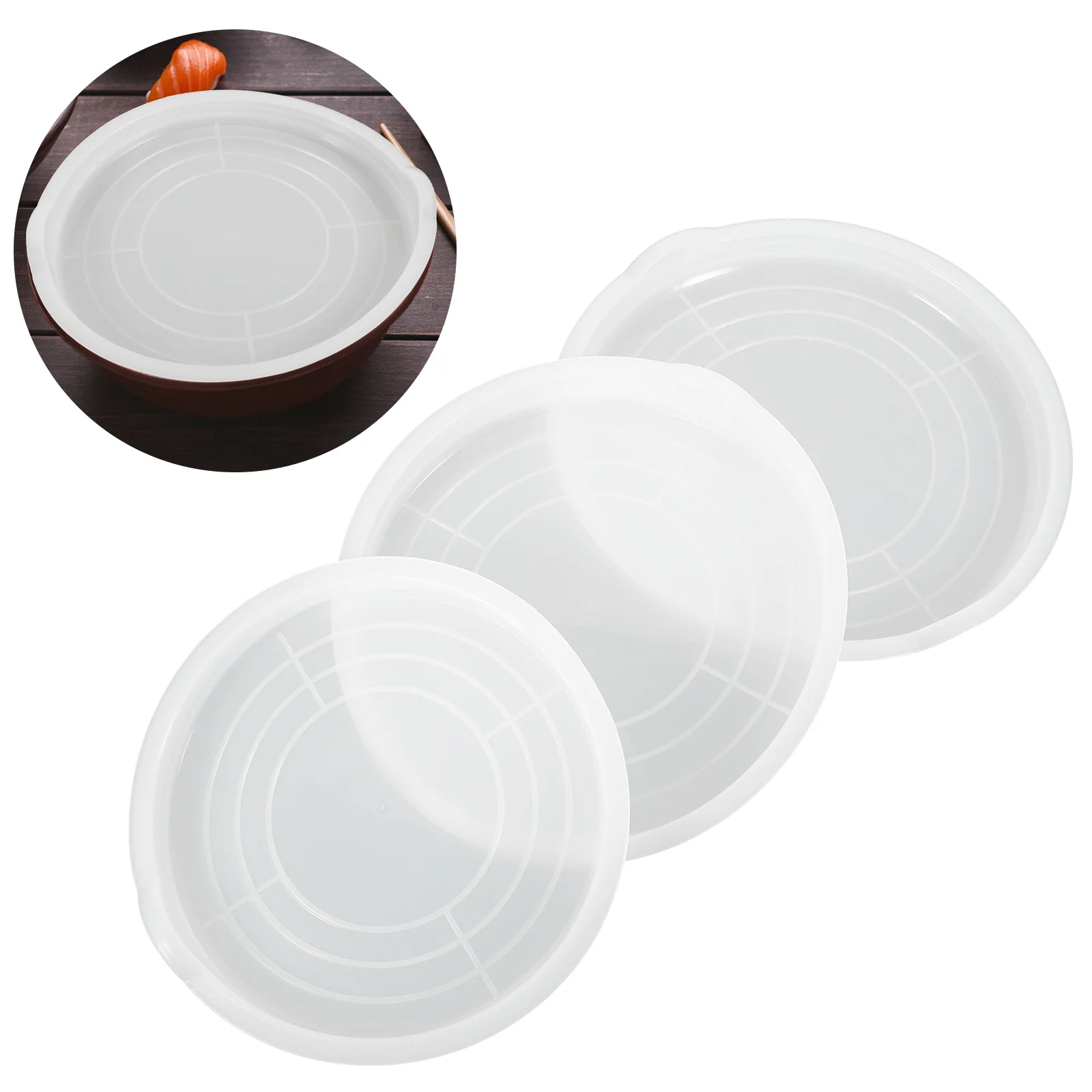 

3 Pcs Spill Cover Whisk Lid Stainless Mixing Bowls Stretchy Food Covers Plastic Anti Overflow