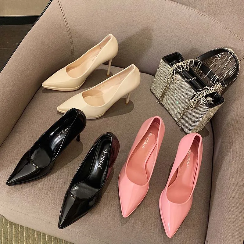 

Fashion Party Dress Ladies High Heels Slides Sandals Shallow Outdoor Luxury Female Casual Pointed Toe Women Pumps Shoes 2022