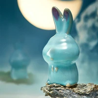 song porcelain rabbit ceramic handmade desktop pen holder pen rest kung fu tea set ceremony tea ornament figure rabbit tea pet