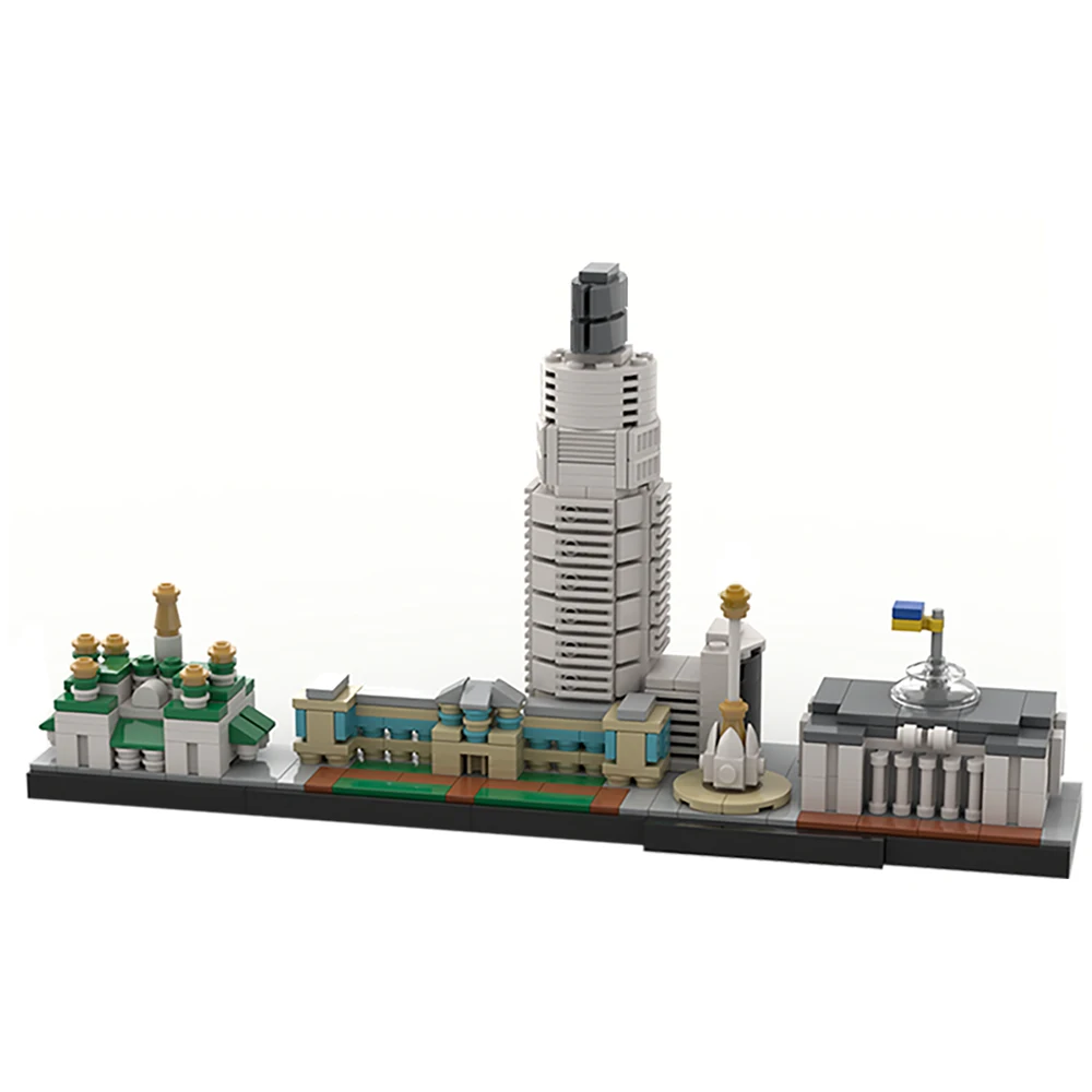 

MOC Ukraine Capital Skyline Kyiv (Kiev) Building Blocks Kit Assemble Architecture Bricks Model DIY Kids Puzzle Birthdays Gift