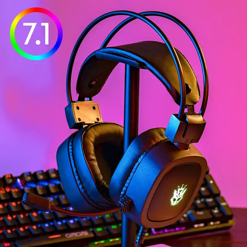 

Cosbary Gaming Headset 7.1 Virtual 3.5mm Wired Earphones RGB Light Game Headphones Noise Cancel with Microphone for Laptop PS4/5