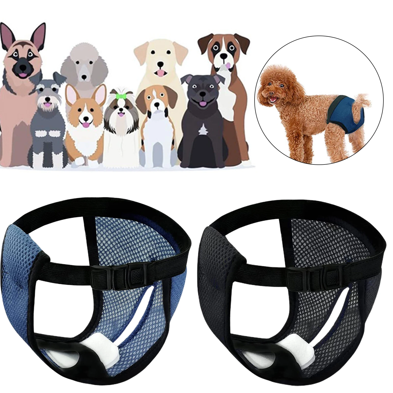 

Pet Dog Menstrual Pants Mesh Soft Breathable Stretch Adjustable Size Washable Pet Dog Menstrual Pants Pet Dog Care Supplies