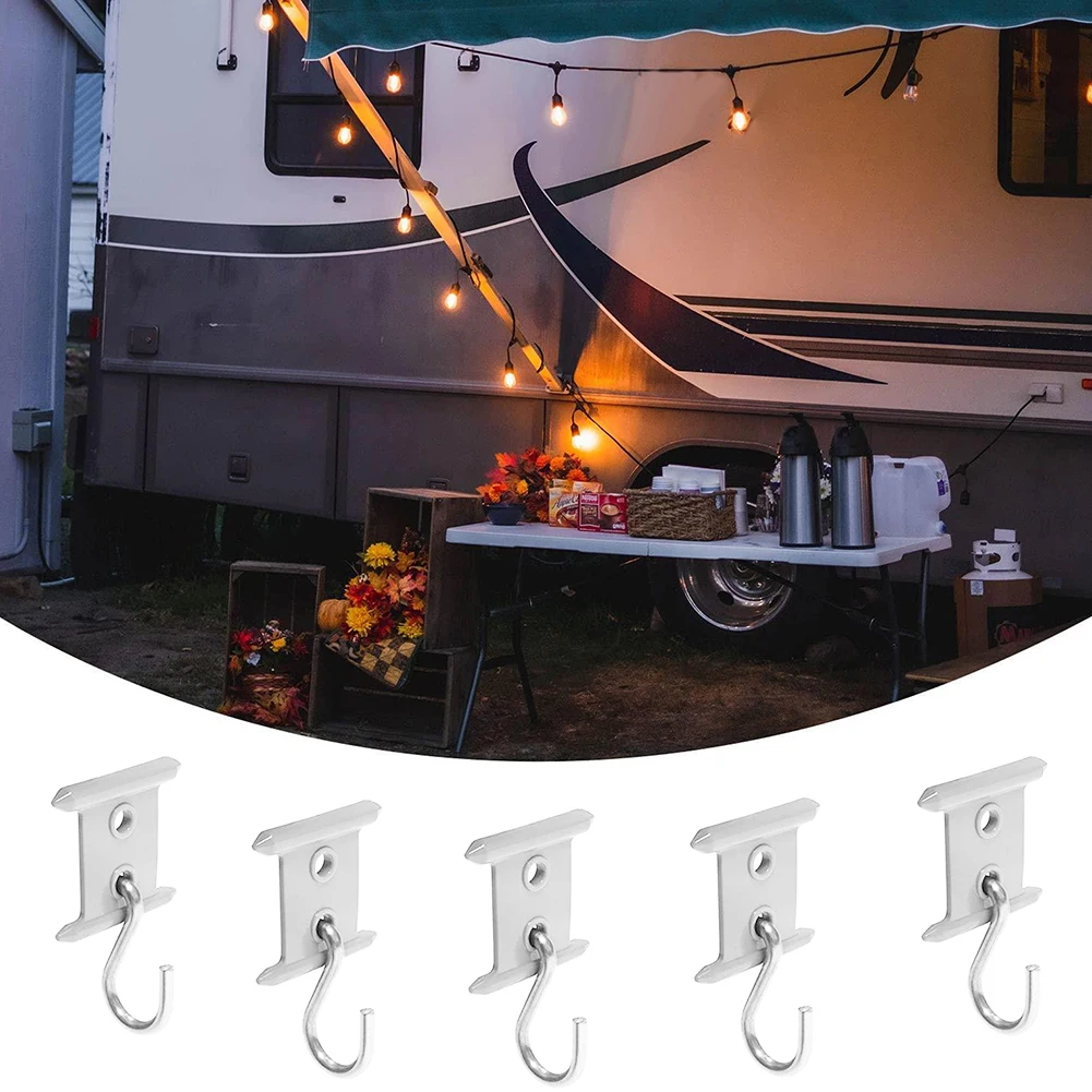 

Clips Awning Hooks Accessories Camping Holder Light Hangers Plastic S-shaped Space-saving For Caravan Camper New