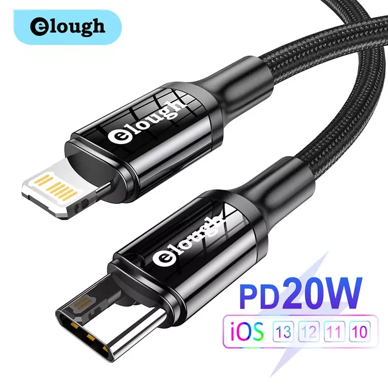 

Elough 20W USB C Cable For iPhone 13 12 11 Pro Max XR 8 Fast Charging PD Cable For iPhone Charger iPad MacBook Type C Data Cord