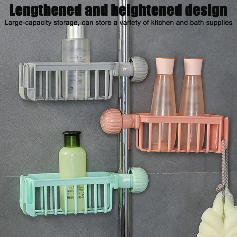 

M17D Kitchen Sink Faucet Organizer Rack Sponge Holder Drain Rack for Storage Soap Sponge Scrubbers Sink Plugs Punch-free
