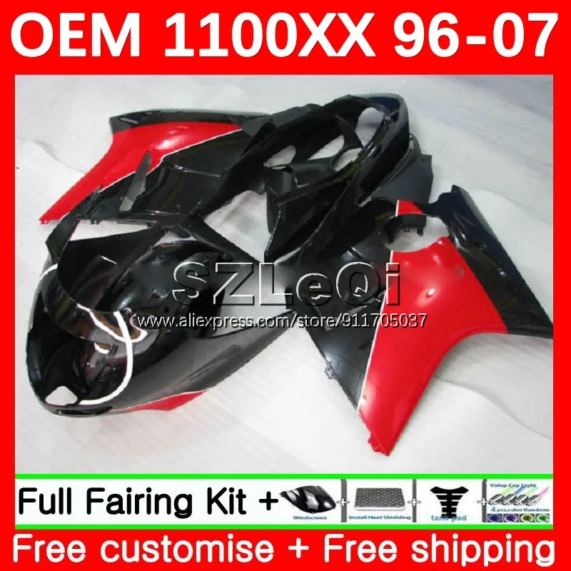 

black red OEM Blackbird For HONDA CBR 1100 XX CBR1100XX 1996 1997 1998 1999 2000 2001 1100XX 02 03 04 05 06 07 Fairing 58LQ.103