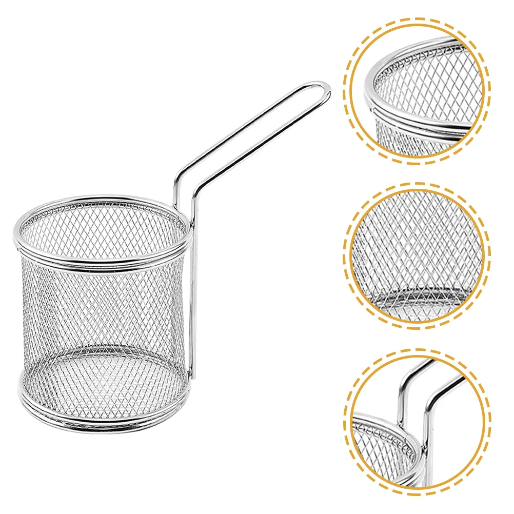 

Basket Fryer Fry Baskets Frying French Mesh Deep Kitchen Wire Chips Round Net Handletaco Fries Pasta Serving Strainersstrainer