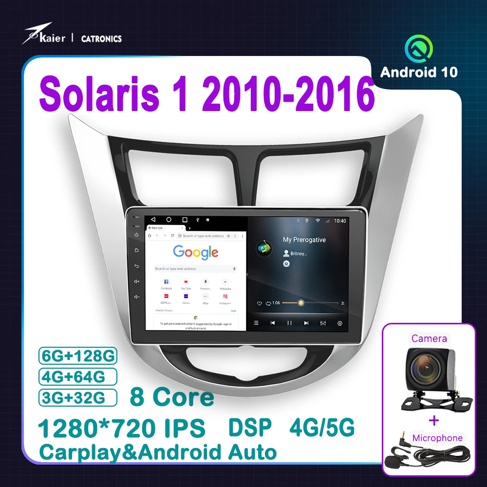

Kaier for Solaris 1 2010 - 2016 OCTA CORE Android 10 Car DVD Stereo Infotainment Radio GPS DSP Carplay Multimedia Video Player