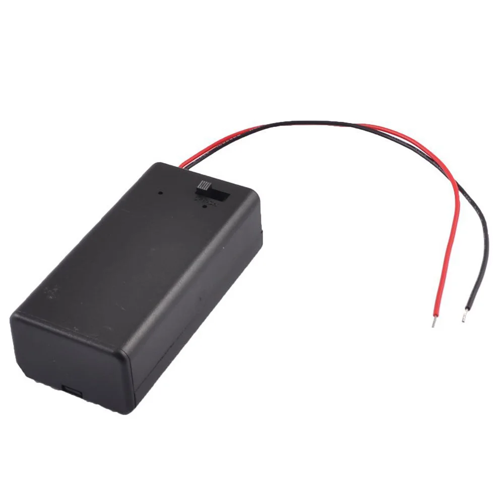 

Black Plastic Storage Pair SBH-9V Batteries Switch Battery Holder Case Box