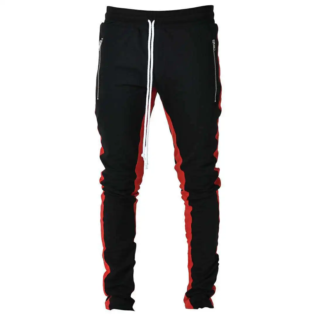Spring and Autumn New Men's Sports Trousers Stitching Running Sports Fitness Training Tight Men's Pants Sweatpants Men