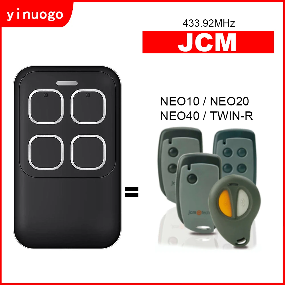 

JCM NEO10 NEO20 NEO40 TWIN-R Garage Door Remote Control 433.92MHz Rolling Code Clone JCM Remote Control Garage Door Controller