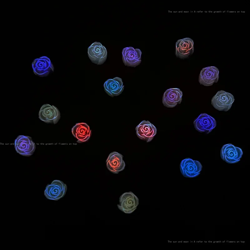 Светящиеся розы для дизайна ногтей украшения в виде камелии 6 мм имитация резьбы