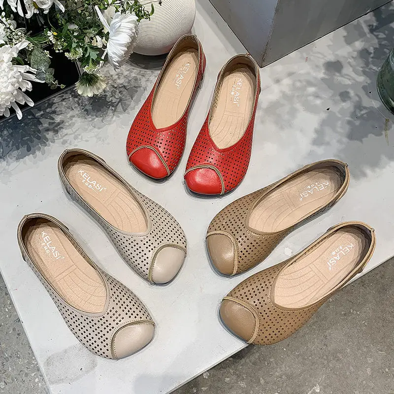 

Lisapie Women's Sandals 2022 New Retro Hollow Out Sandals Summer Flat Round Toe Mary Jane Comfortable Breathable Shoes for Women