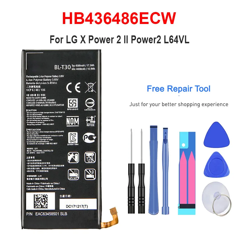 

BL-T30 Battery For LG X Power 2 II Power2 L64VL M320F M320N M322 L63BL K10 Power M320 M320DSN M320TV MLV7N Bateria