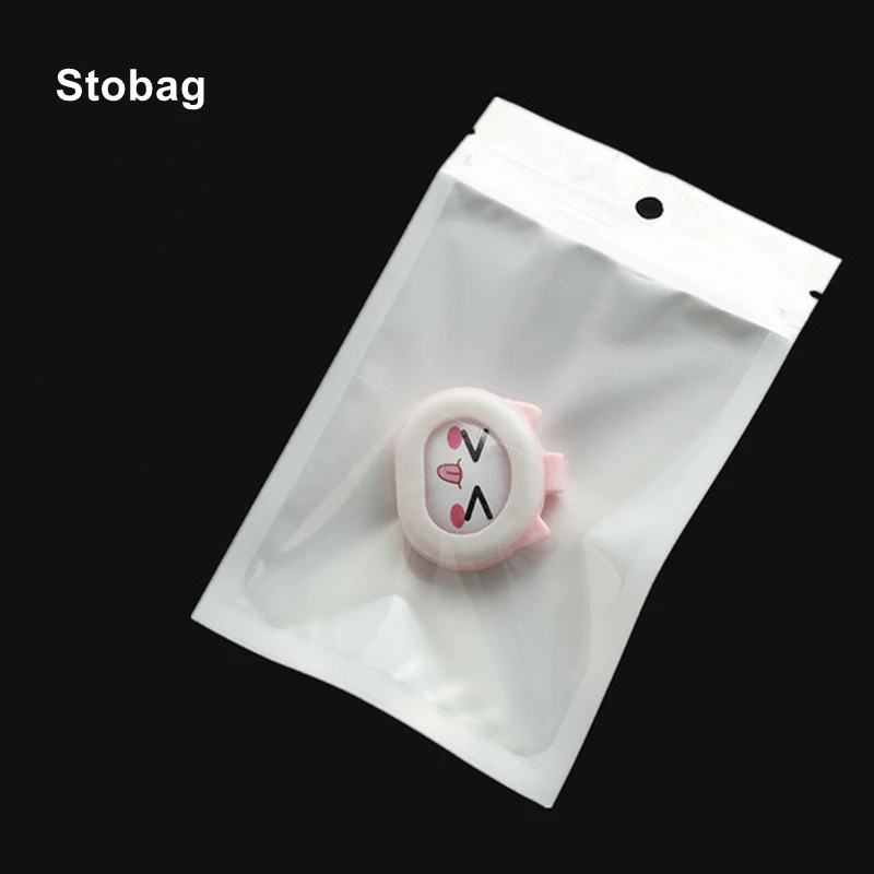 

StoBag 100pcs Transparent Plastic Small Packaging Ziplock Bags Hang Hole Clear Sealed Jewelry Resealable Gift Storage Wholesale