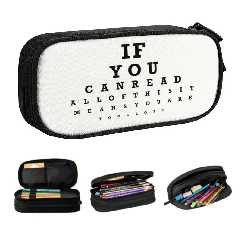 

Funny Eye Test Pencil Cases for Boys Gilrs Large Storage Optician Optometrist Pen Box Bag School Supplies