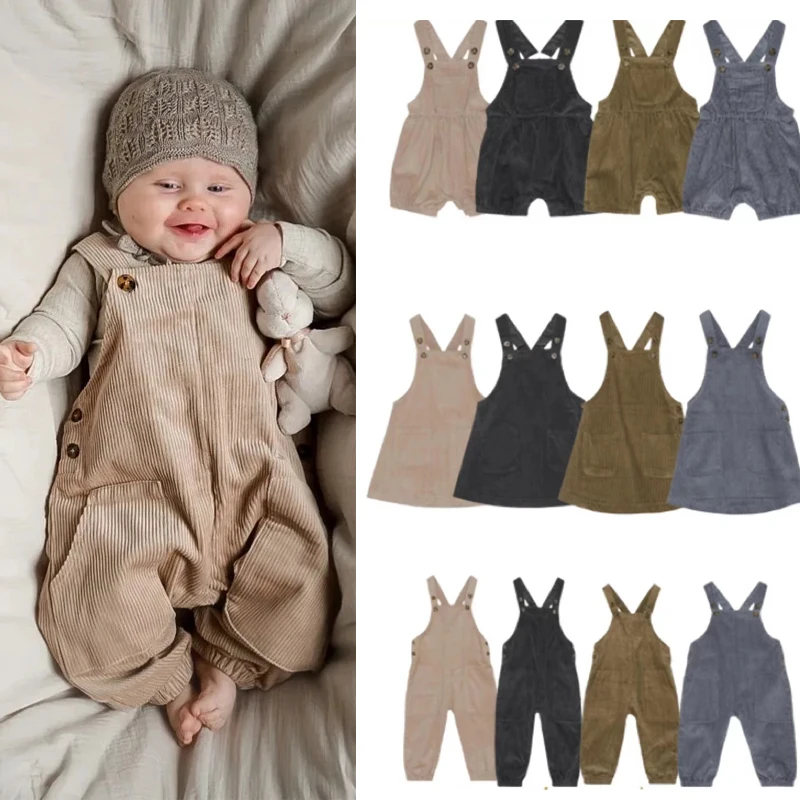 

Новинка 2022, осенне-зимний детский брендовый вельветовый комбинезон KS на бретелях, одежда для малышей