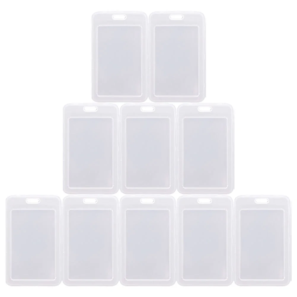 

20pcs Durable Waterproof Plastic ID Badge Holders Transparent Name Tag Holders