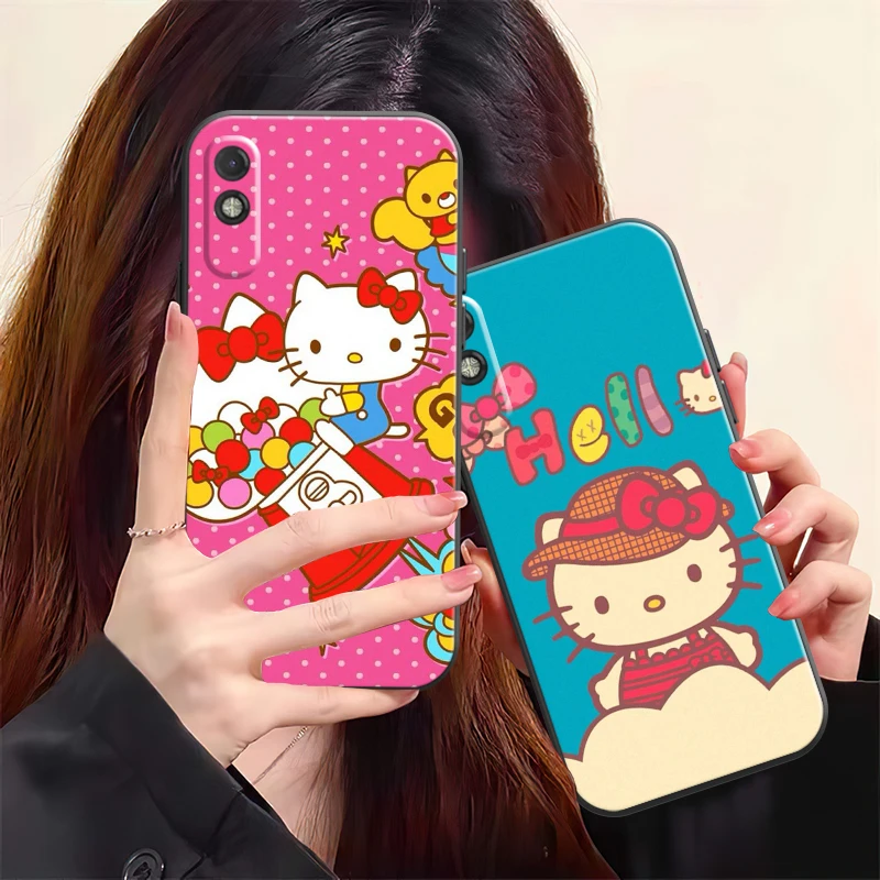 

Милый чехол Hello Kitty для телефона Xiaomi CC9 CC9e 10 S 10 Pro 11 11 Lite 11 Pro 10, силиконовый мягкий чехол, жидкий силиконовый чехол