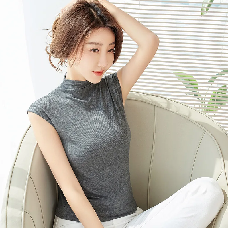 

모달 반폴라 여성 슬림 이너티 목폴라 민소매티 na-03