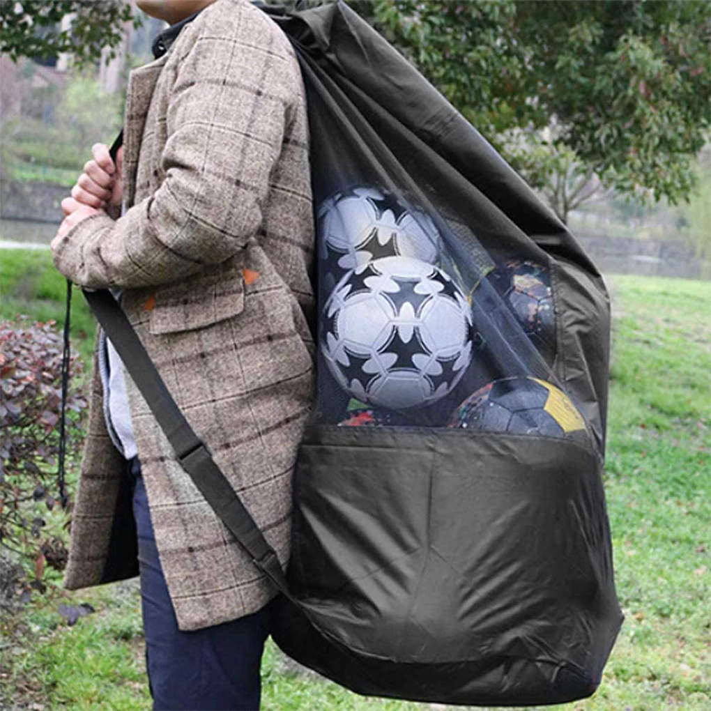 

Mesh Bag Adjustable Drawstring Soccer Storage Bags Waterproof Ball Pouch Basketball Volleyball Football Pocket Playground
