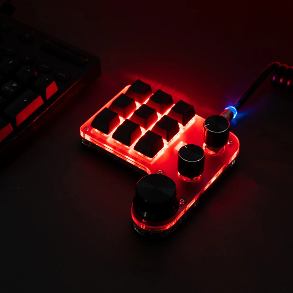 

Клавиатура Механическая RGB Hotswap, 9 клавиш, 3 ручки громкости