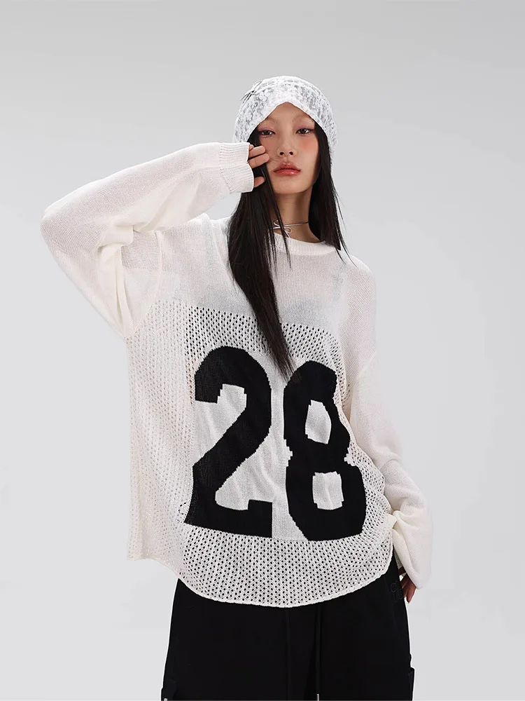 CBXLAB уличный танцевальный Женский Белый Американский вязаный свитер в стиле