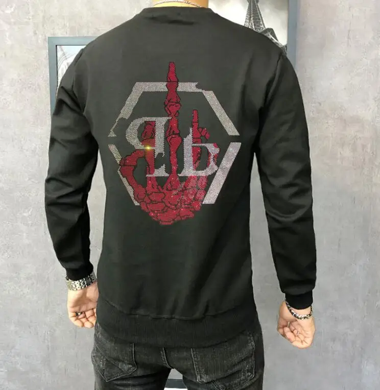 

2023 New Rhinestone Sweatshirt High Quality Men's Casual Men's Pullover Men Top