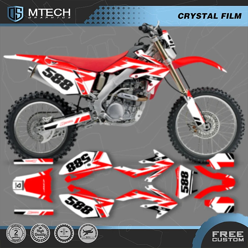 Фото Комплект графических фонов DSMTECH для Honda CRF250X 2004 2005 2006 2007 CRF 250X 2008 2009 2010-2012 007 №2