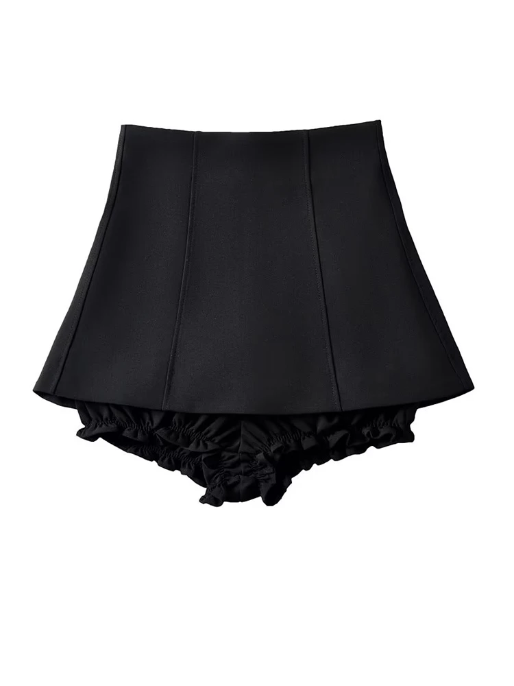 

Летние женские черные шорты с высокой талией, модная дизайнерская юбка, Стильные шорты