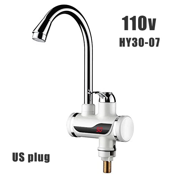 

2500W Instant Faucet Water Heater Bathroom Kitchen 3S Heating Water Faucet Tankless Electric Water Heater with LED Display 110V