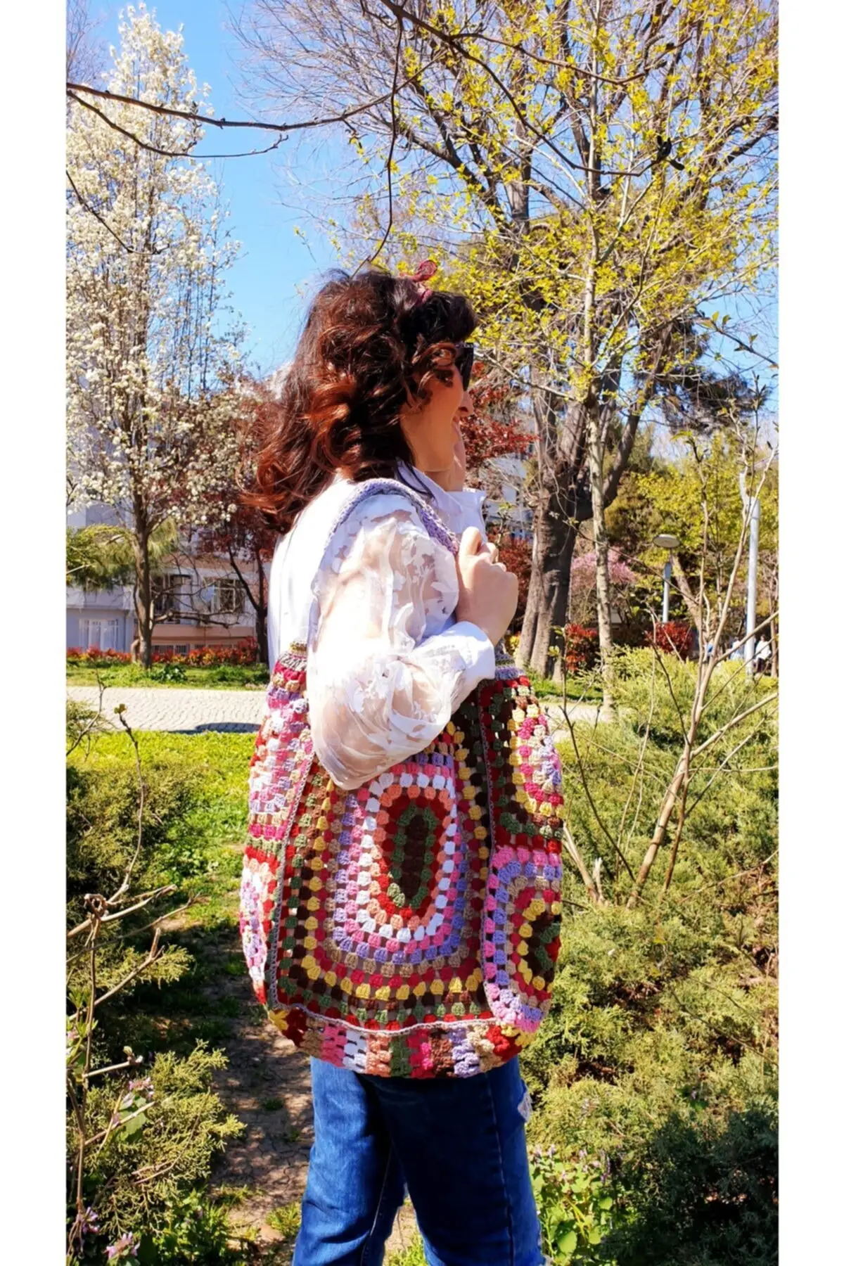 Женская сумка-тоут на плечо с плетением