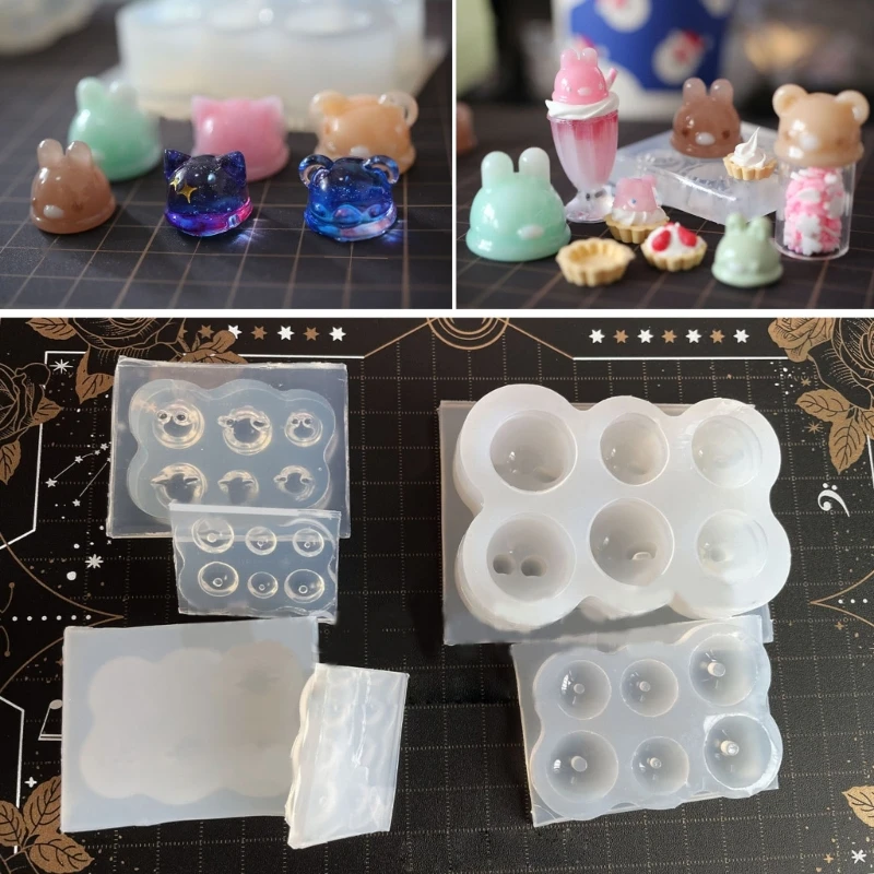 

E9LC Crystal Epoxy Lollipop Mirror Craft Mold Silicone Mould Jewelry Making Tool
