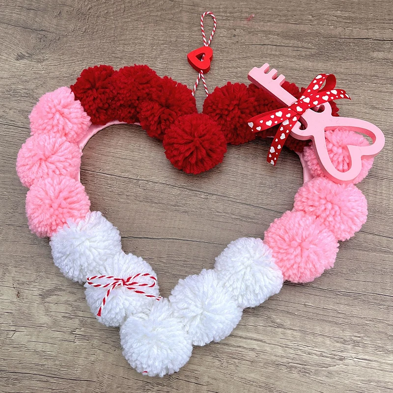 Венок на День Святого Валентина в форме сердца красочная гирлянда искусственный