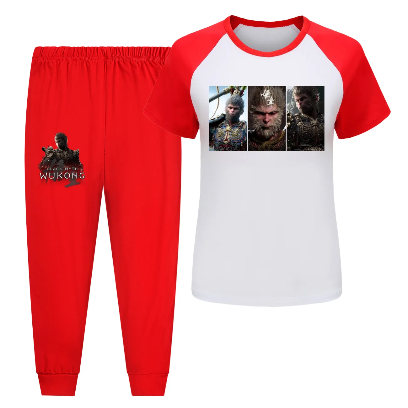 Детский пижамный комплект мультяшный черный миф по игре Wukong повседневная одежда