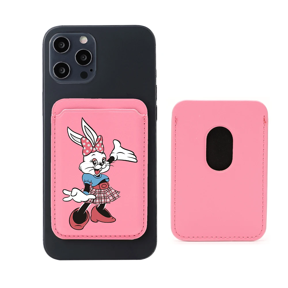 

Cute rabbit For Magsafe Wallet Case Leather Magnetic Pouch ID Card Holder For iPhone 12 13 14 14Promax Macsafe Case Pocket Slots