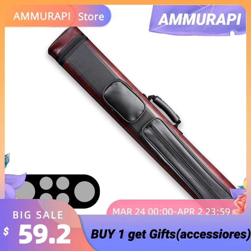 

ZOKUE Billiard Cue Case 1/2 Rod Box PU Cue Case Two Choices 4 Holes Pool Cue Carrying Billiard Bag Billiard Accessories