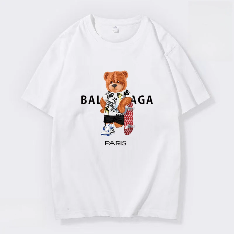 

Spring/Summer First Class Cotton Men's T-shirt Funny Cartoon Print O-Neck Short Sleeve T-shirt Street Korean Top Women's T-shirt