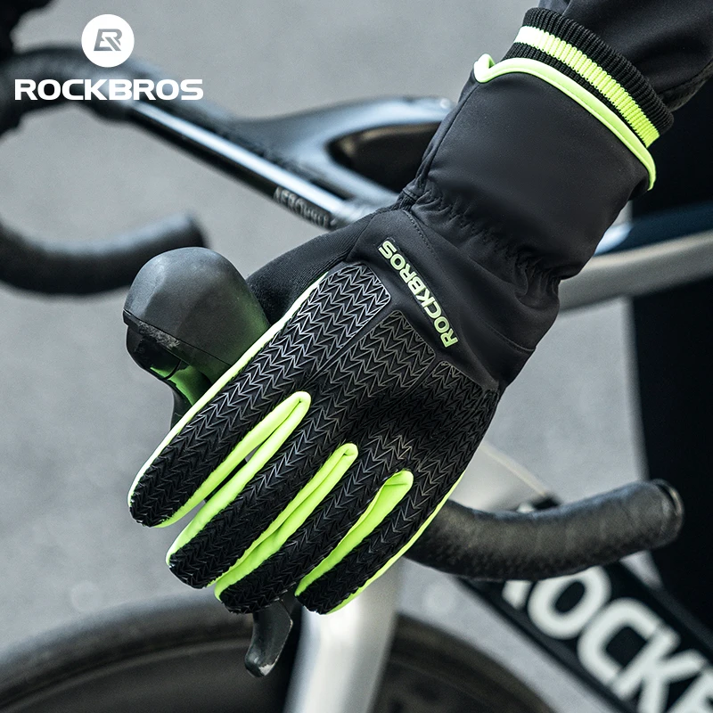 

ROCKBROS Gloves Touch Screen Ski Gloves Winter Warm Cycling Bike Gloves SBR Palm Padding 3M Thinsulate Cotton Windproof Gloves