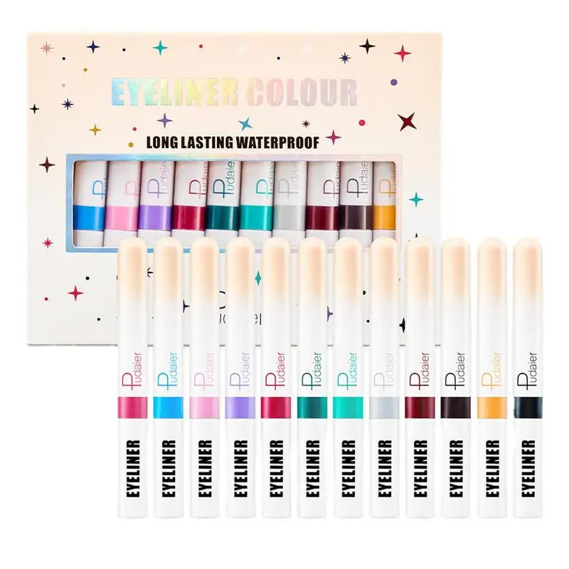 

Colored Liquid Eyeliner 12 Colors High Pigmented Color Eyeliner Gel Lasting Waterproof Eyeliner Waterproof High Pigmented