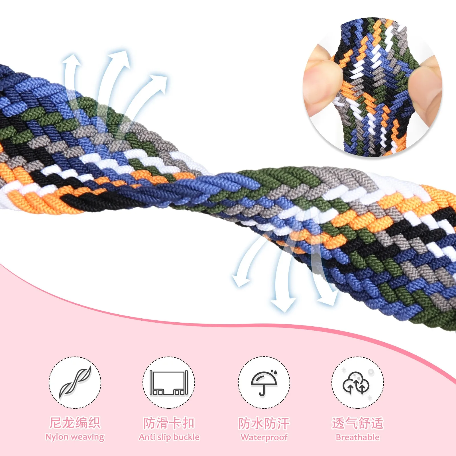 Нейлоновый ремешок для Xiaomi Band 10 Pro8 Pro9 Pro, плетеный ремешок с магнитной застежкой, регулируемый для Redmi Watch 4 5 6. (art.: 3920da30763f8) - 3920da30763f8