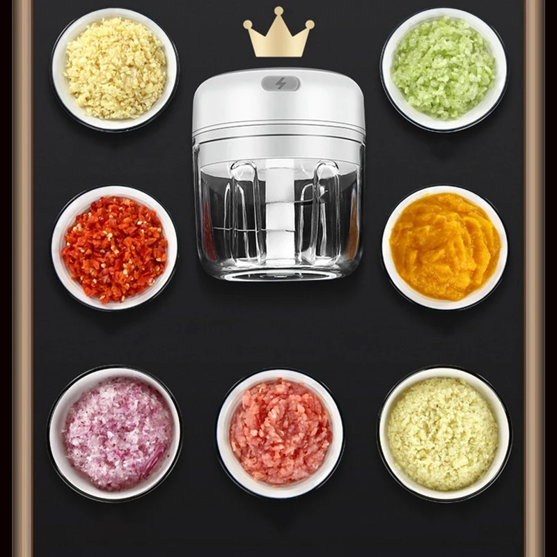 

250Ml Mini USB Wireless Electric Garlic Masher Sturdy Press Mincer Vegetable Meat Grinder Food Chopper Kitchen Tools