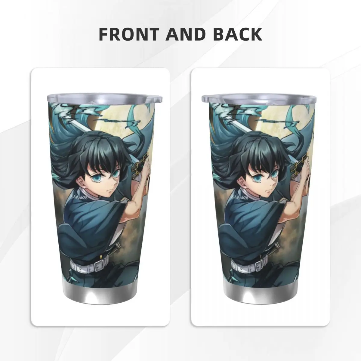 Muichiro Tokito Demon Slayer 20 унций автомобильная кружка из нержавеющей стали соломенная
